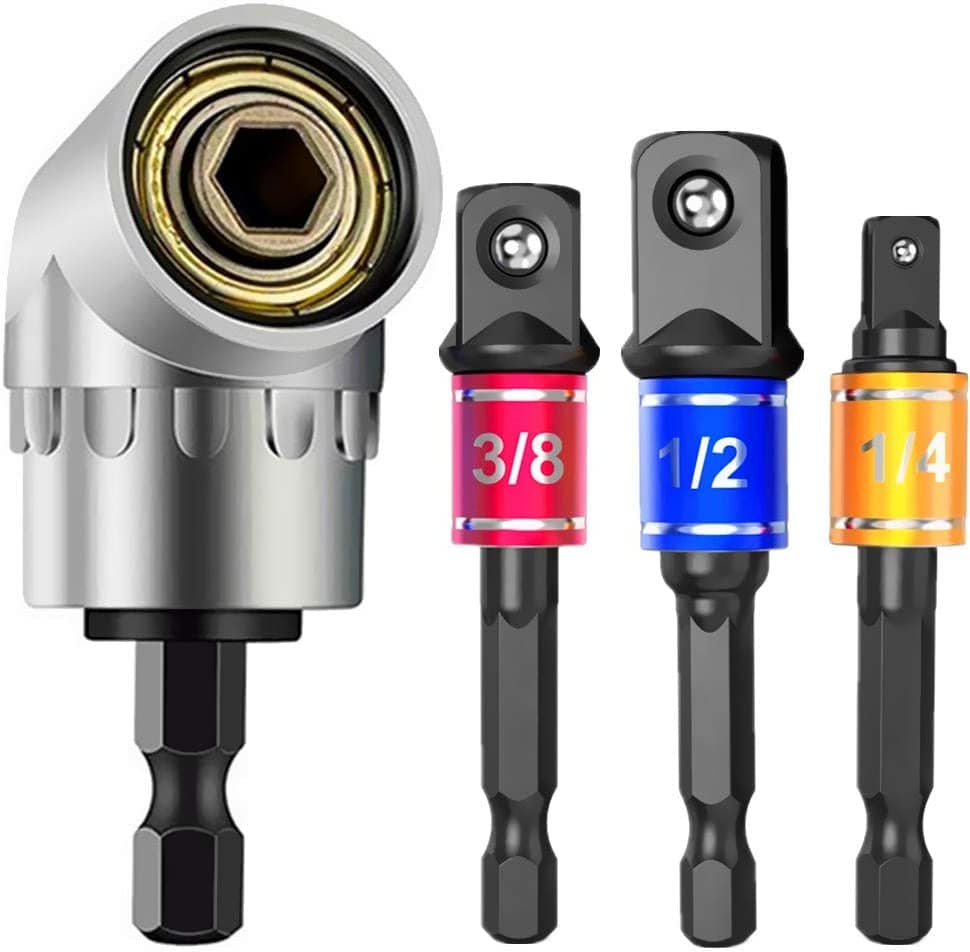 Deluxe 3-Piece Adapter Set with 105° Right Angle Drill Driver
