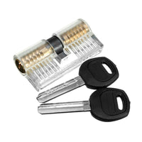3PCS CLEAR Practice Lock Transparent Cutaway Pin Tumbler Padlock/Disc/Dimple