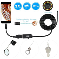 1/2/3/5M 7mm Lens USB Endoscope Camera Waterproof Wire Snake Tube Inspection Borescope For OTG Compatible Android Phones