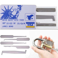 3PCS CLEAR Practice Lock Transparent Cutaway Pin Tumbler Padlock/Disc/Dimple