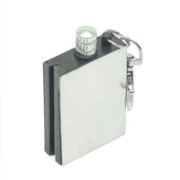 1PC Fashion Permanent Match Striker rectangular Oil Lighters with Key Chain Silver Worldwide Matchstick Cigarette Accessories